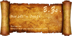 Burján Zsolt névjegykártya
